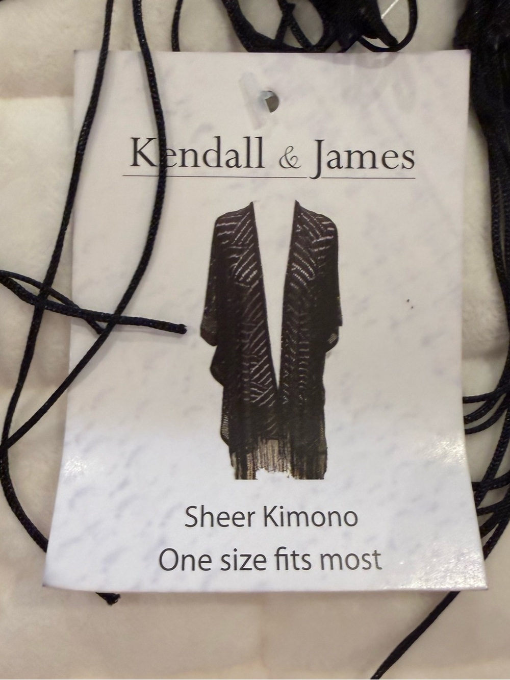 NWT Kendall & James Black Sheer Mesh Fringe Coverup Top TT10013